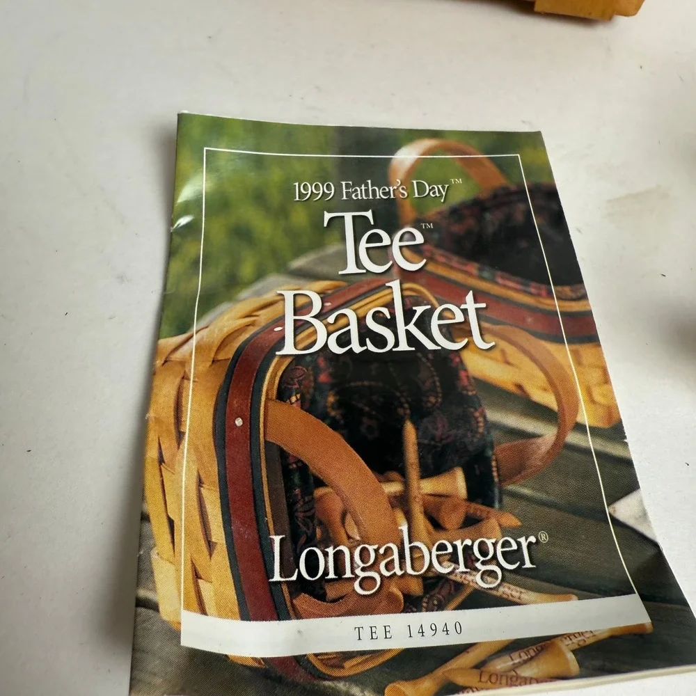 Longaberger 1999 Father's Day Tee Basket Set with Liner Protector and Tees 14940
